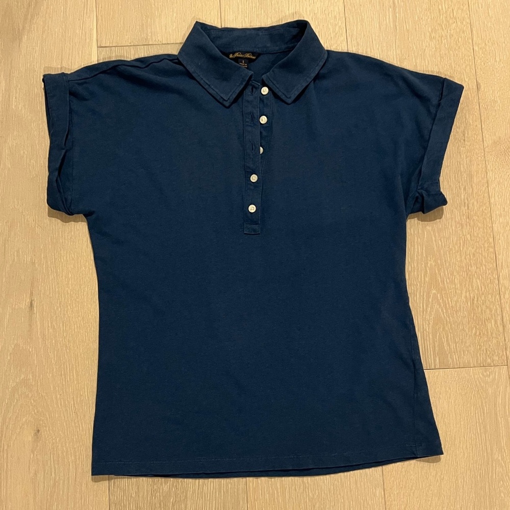 Brooks Brothers Linen/Cotton Blend Cap Sleeve Polo Shirt - Picture 5 of 11